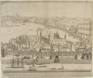 Vagnar med skatter som förs in i Tower of London, 1744