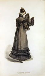 Promenadklänning, modeplatta från Ackermann