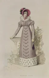 Gåklänning, modetallrik från Ackermanns Repository of Arts