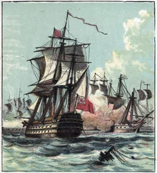 Revolutionskriget: Slaget vid 13:e Prairial Year II (01/06/1794) var ett sjöslag mellan den franska eskadern under ledning av Louis Thomas Villaret de Joyeuse och den brittiska armén under ledning av amiral Howe (1726-1799) utanför Ouessant. Britterna vann