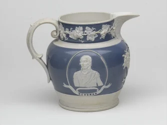 Waterloo minneskanna, ca 1815 (stengods)