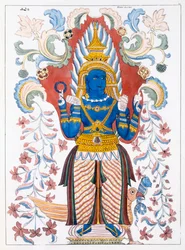 Wiebesana Dewa Raja, Four Hill Guards, från The History and Doctrine of Buddhism av Edward Upham, 1829