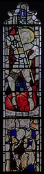 Window Ew föreställande St George; St Mary Cleopas, Alfeus och deras barn