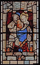 Window Ew föreställande St Mary Salome, Zebedeus med spädbarnet St John
