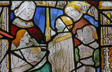 Window Ew som visar de sju sakramenten: Extreme Unction