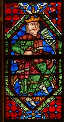 Fönster som visar en genealogisk figur: David