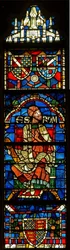 Fönster som visar en genealogisk figur: Escrom