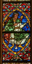 Fönster som visar en genealogisk figur: Salomon