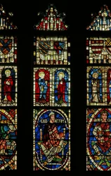 Fönster som visar genealogiska figurer inklusive Obed