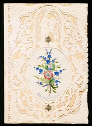 With My Kind Love, Valentine-kort, c.1858 (färg litho på papper)
