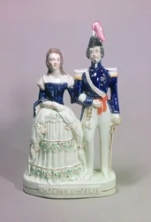 Staffordshire figur av Napoleon III och kejsarinnan Eugenie (keramik)