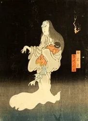 Ichikawa Yonezo Aste G assistent i Oiwa, 1865.