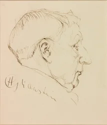 Porträtt av George Horton (bläck på papper (klistrad på kort))