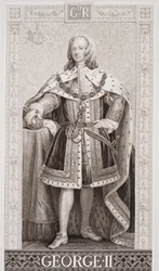 George II (1683-1760) från "Illustrationer av engelsk och skotsk historia" volym II