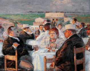 Stor och mager Detalj som visar en målning av fetma - Målning av Rico della Leonessa (Lioninna) (1865-1921) 1899 olja på duk - Rom Galleria d