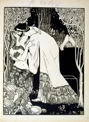 Salomo och Saba, från boken Juda illustrerad av Ephraim Moses Lilien (1874-1925). Lilian anses vara fadern till den sionistiska ikonografin, skapad i Jugendstil (tysk art nouveau) stil. Han illustrerade 