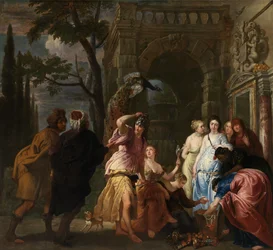 Achilles och Arkimedes döttrar (olja på duk)