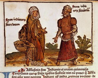Beskrivning av Bernard av Breydenbach (Breidenbach) (1454-1497) illustrerad med tryck av Erhard Reuwich
