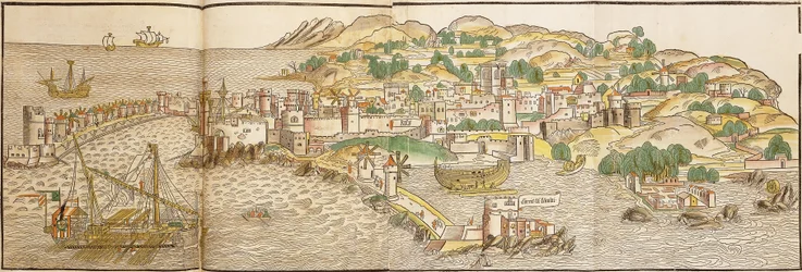 Panoramautsikt över Rhodos, 1486
