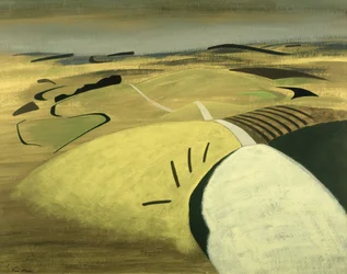 Road Over the Downs, 1983 (akryl på kort)