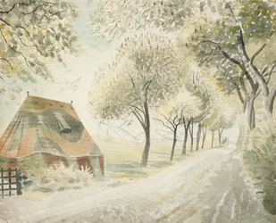Vägen vid ett flygfält, ca 1942