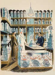 Bröllopstårta, illustration från 