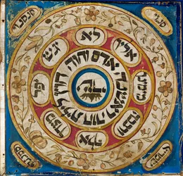 Amulett, från Persien (pergament, akvarell, guldpulver)
