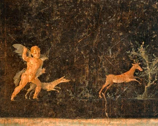 Amor jagar rådjur. Från Pompeji, Italien