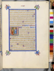 Hel sida: inramad text med historiserad initial "U": Noli me tangere