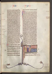 Hel sida: text och historiserad initial