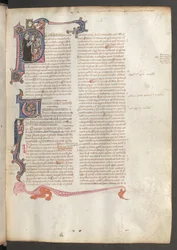 Hel sida: text och historiserade initialer