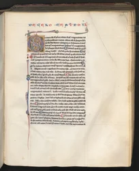 Hel sida: text och initial (tempera på guldgrund)