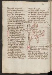 Helsida: text med teckning i färgpenna: Intåg i Jerusalem (teckning i färgpenna)