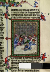 Helsida: text med miniatyr: Abrahams omskärelse (miniatyr)