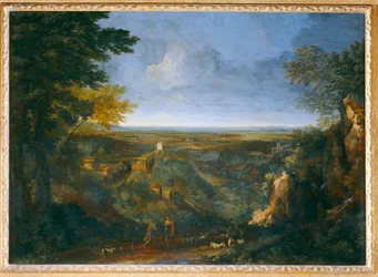 Paysage de la campagne romaine - Landskap på en romersk landsbygd ...