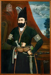 Porträtt av Muhammad Shah Qajar, kung av Persien ...