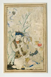 Porträtt av Shah Abbas I, Isfahan, Iran...