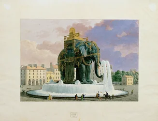 Projet de fontaine surmonte d