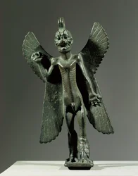 Demonguden Pazuzu, en akkadisk-sumerisk ondskefull ...