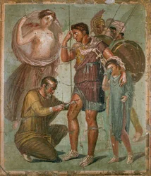 Sårad Aeneas mellan Venus och Ascanius, från Casa di Sirico
