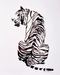 Den majestätiska randiga tigern
