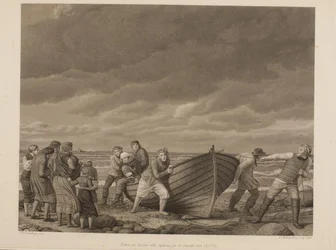 Fiskare från Hornbek räddar kaptenen från ett strandat fartyg (A.1775)