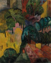 Paris stadsbild, ca 1906-09 (olja på kartong)