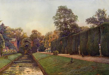 Den stora häcken vid Campsea Ashe, Suffolk (färglitografi)