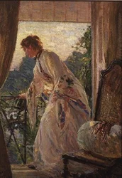 På balkongen, ett porträtt av violett
