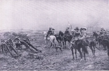 Prins Rupert vid slaget vid Marston, 2 juli 1644, illustration från brittiska striderna på land och hav, 1915