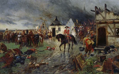 Wallenstein: A Scene of the Thirty Years War (olja på duk)