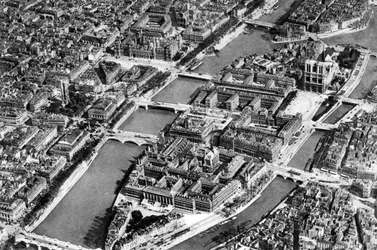 Översikt över Isle de la Cite, Paris, 1931