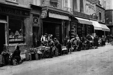 Grönsaksförsäljare i kvarteret Central Market, Paris, 1931.