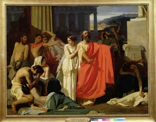 Oidipus och Antigone förvisas till Thebe, 1843